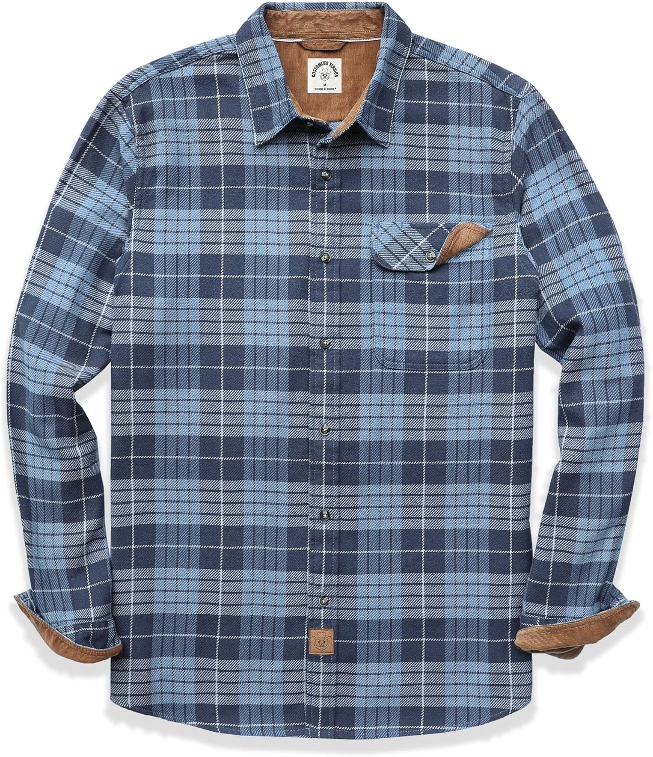 Dubinik® Mens Flannel Shirts Long Sleeve Flannel Shirt for Men Casual Button Down Brushed 100% Cotton Shirt