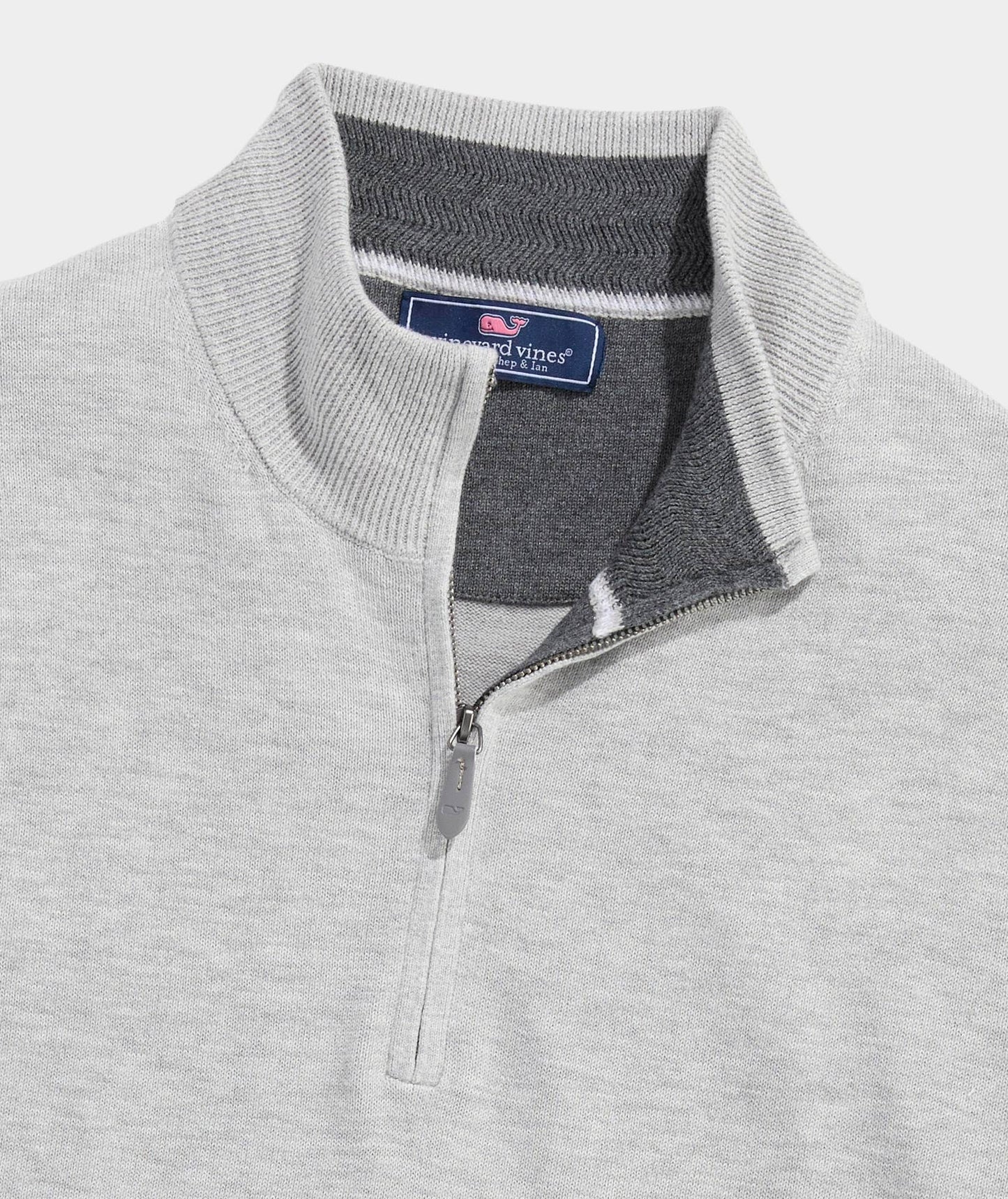 vineyard vines Men's Boathouse Tipped Quarter-Zip Sweater