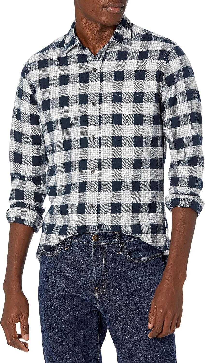 Amazon Essentials Men's Long-Sleeve Flannel Shirt (Available in Big & Tall)
