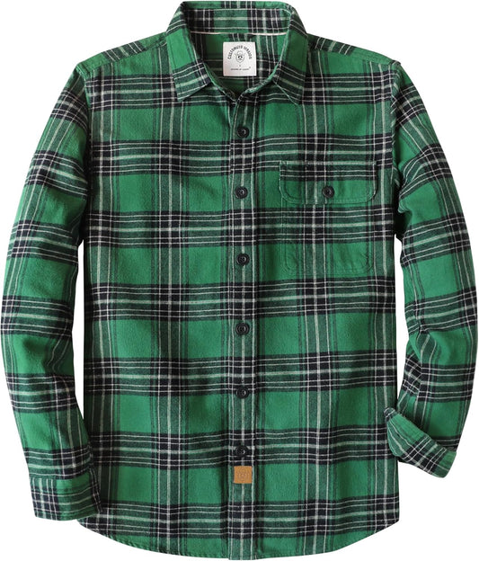 Dubinik®Mens Flannel Shirts Long Sleeve Flannel Shirt for Men Warm Casual Soft Cotton Button Down Plaid Mens Flannel Shirt