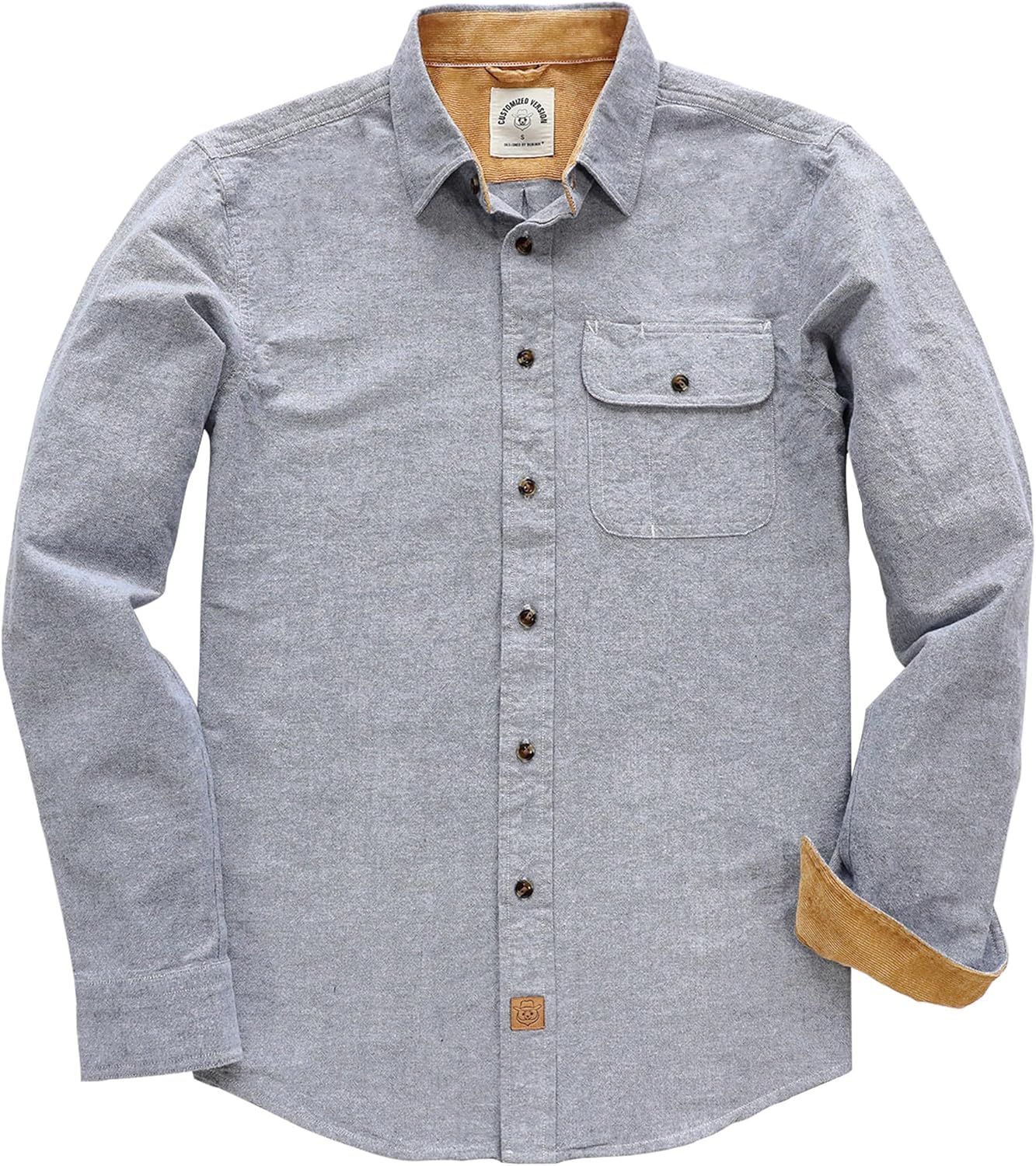 Dubinik® Mens Flannel Shirts Long Sleeve Flannel Shirt for Men Casual Button Down Brushed 100% Cotton Shirt