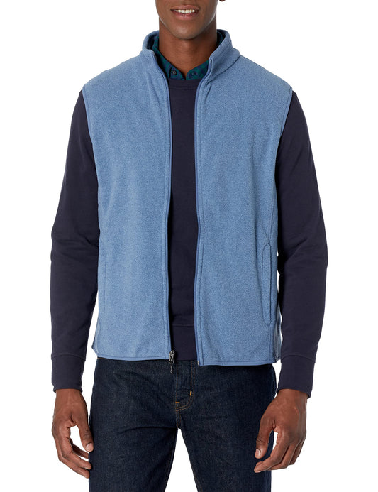 Amazon Essentials Men's Full-Zip Polar Fleece Vest (Available in Big & Tall)